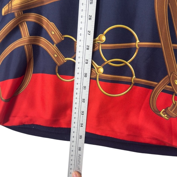 Ralph Lauren Equestrian Silk Front/ Viscose Knitted Blue ShirtDress Size Small - Picture 6 of 11